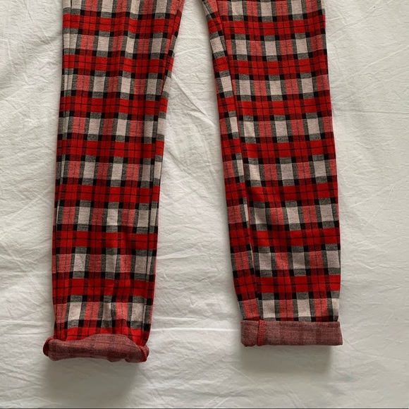 Red and black plaid trousers - Picture 2 of 4